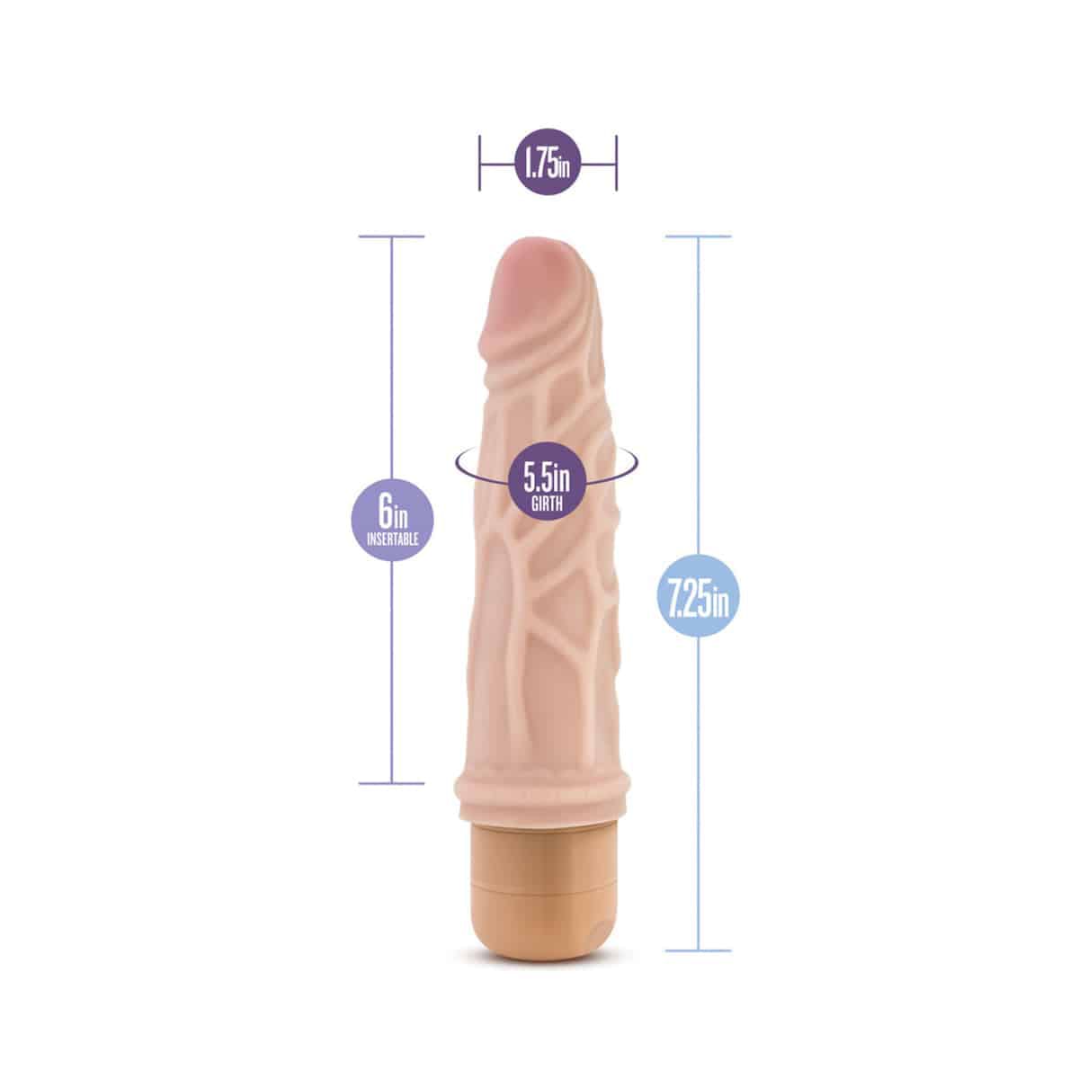 Dr. Skin Cock Vibe 3 - Vibrador Realista 7.25 Pulgadas