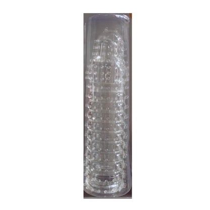 Funda Being Fetish Penis Enhancer vista del producto transparente con textura exterior