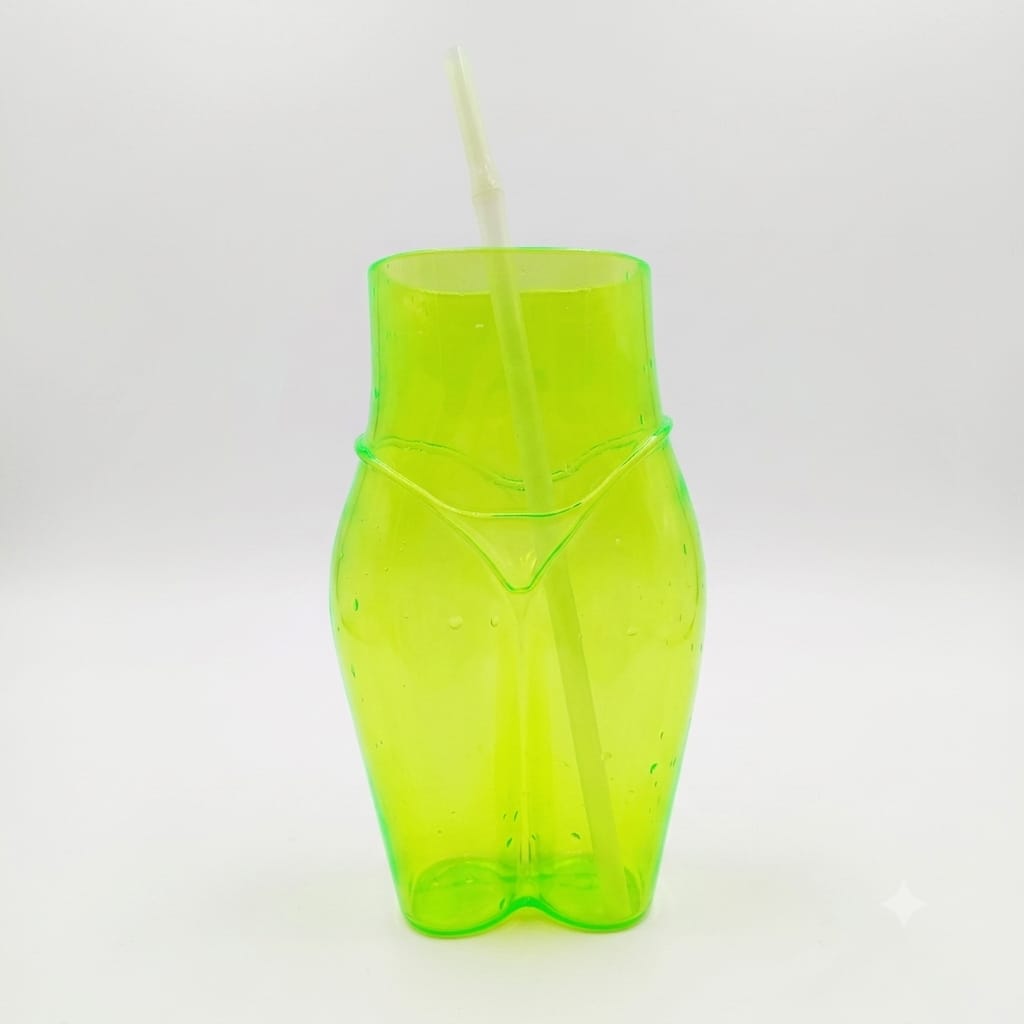 Vaso Silueta Femenina con Popote - Varios Colores