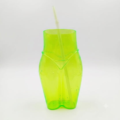 Vaso Silueta Femenina con Popote - Varios Colores