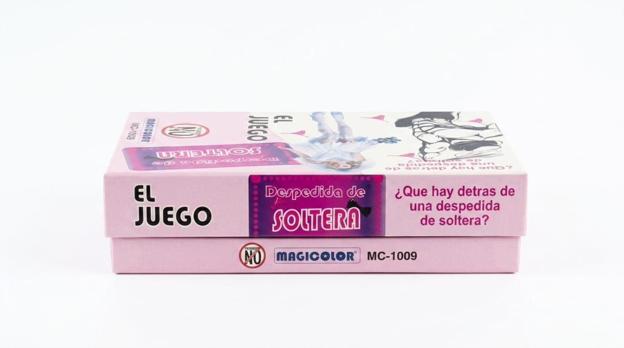 Despedida de Soltera El Juego - Vista lateral de la caja rosa Magicolor MC-1009