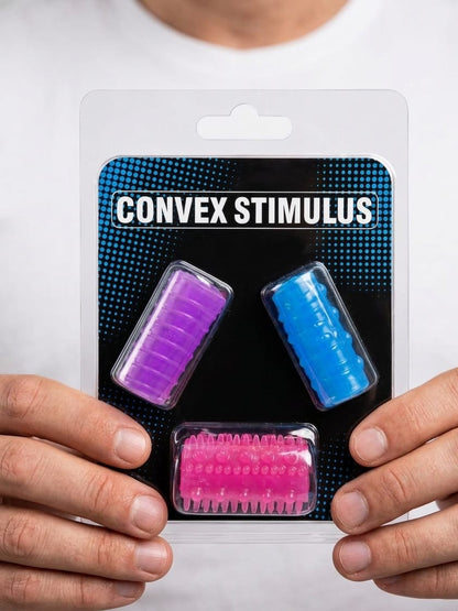 Convex Stimulus - Set de 3 Fundas y Anillos Estimuladores de Silicona