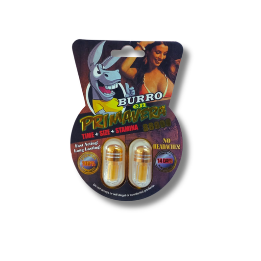 Burro en Primavera 80000 – 2 Cápsulas Potenciadoras Masculinas 14 Días