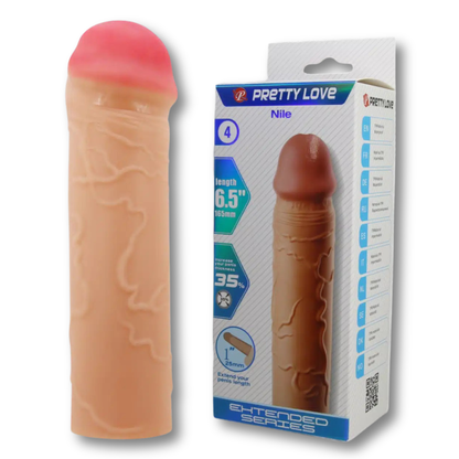Funda Realista para Pene con Extensión 6.5" | Silicona Médica Premium Flexible
