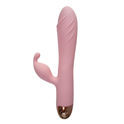Vibrador Rabbit Rosa con Base Dorada - Doble Estimulación