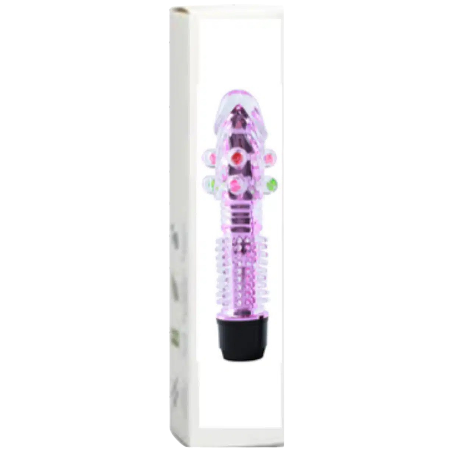 Vibrador Translúcido  con Funda Desmontable y Protuberancias Multicolor
