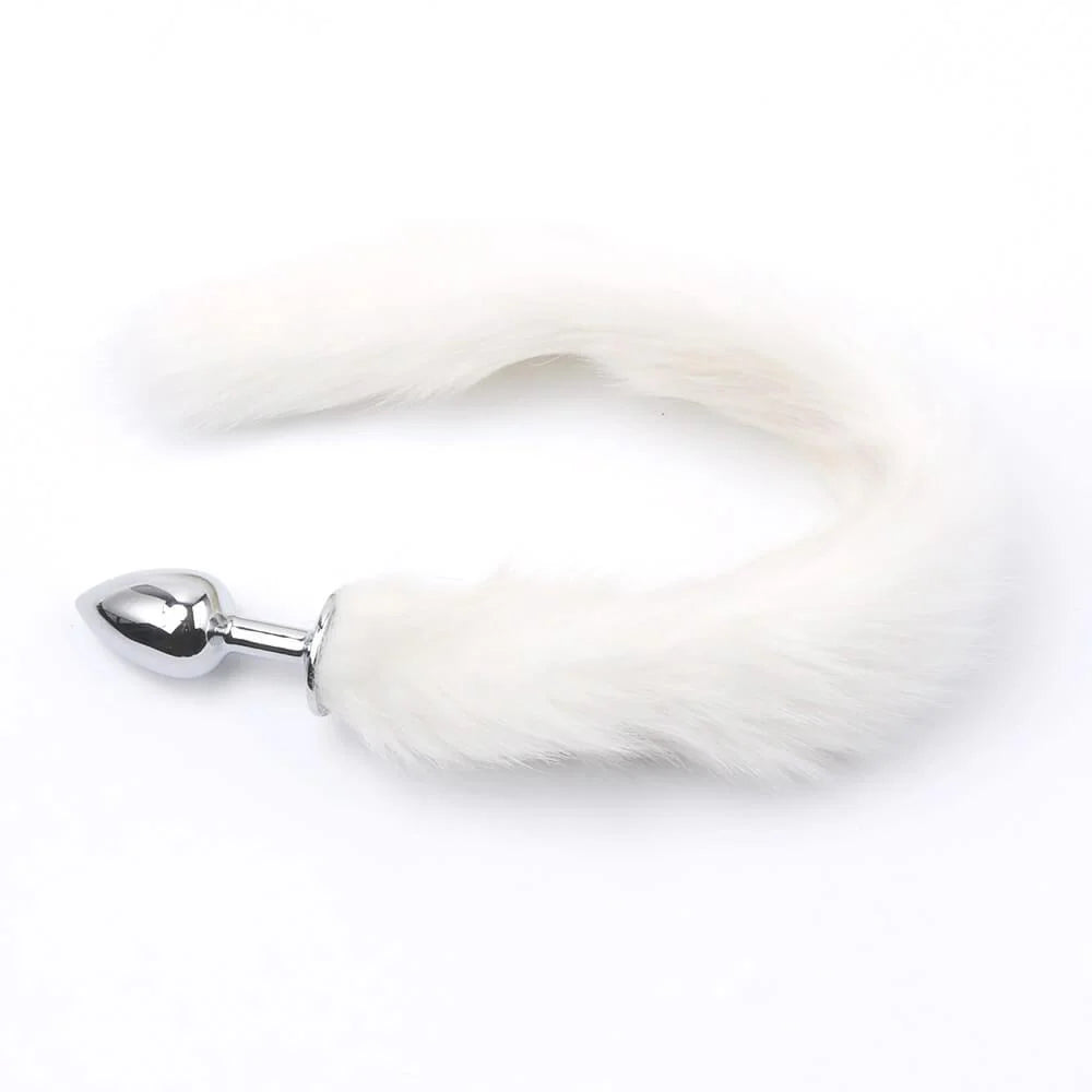 Plug Anal Metálico con Cola de Zorro – Juegos de Rol 7cm Insertable 4cm Termosensible