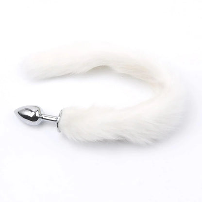 Plug Anal Metálico con Cola de Zorro – Juegos de Rol 7cm Insertable 4cm Termosensible