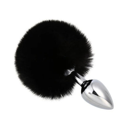 Plug Anal Metálico con Cola de Conejo – 7cm Total 4cm Insertable Principiantes Juegos de Rol