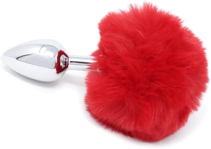 Plug Anal Metálico con Cola de Conejo – 7cm Total 4cm Insertable Principiantes Juegos de Rol