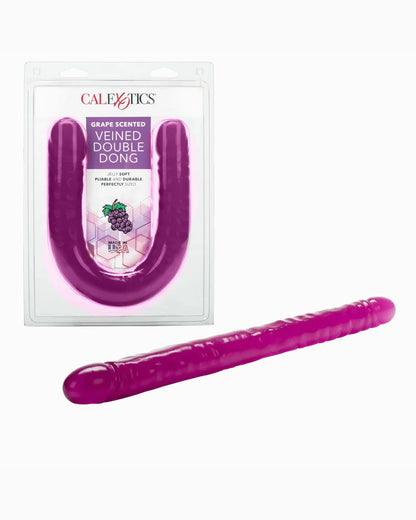 Dildo Doble Flexible en Forma de U con Aroma a Uva – 43.25cm Silicona Médica Resistente al Agua