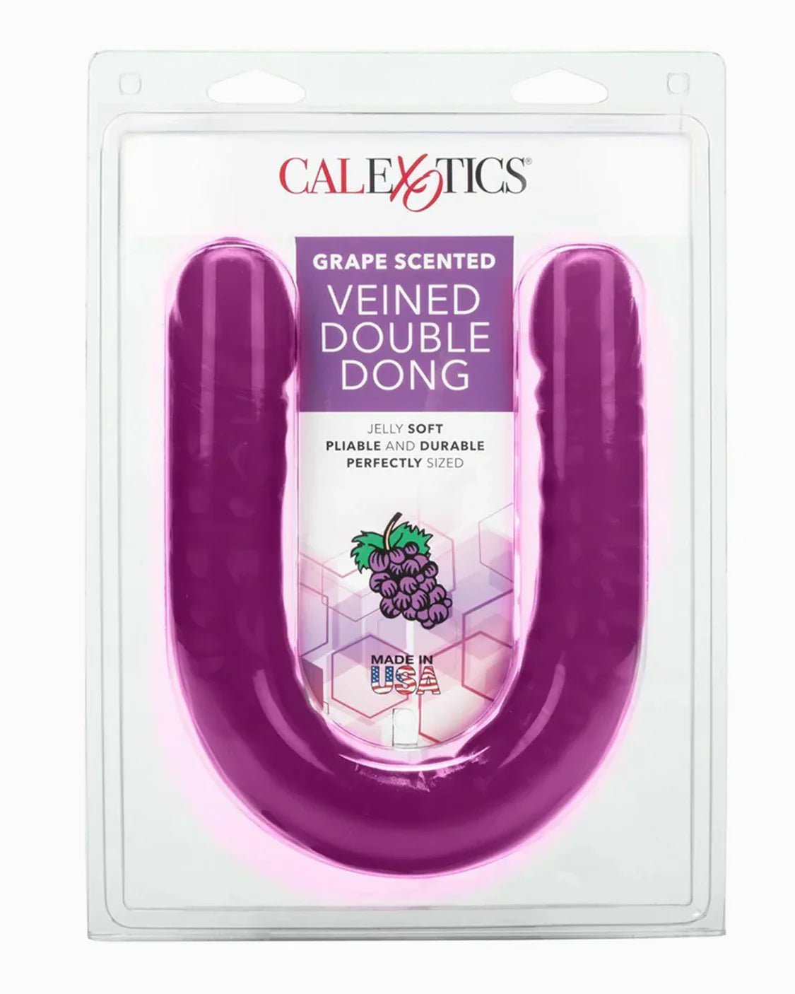 Dildo Doble Flexible en Forma de U con Aroma a Uva – 43.25cm Silicona Médica Resistente al Agua