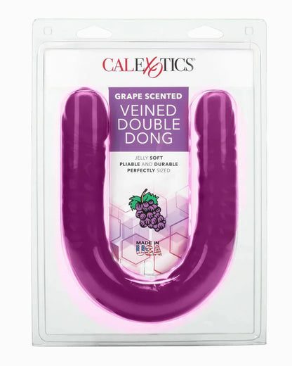 Dildo Doble Flexible en Forma de U con Aroma a Uva – 43.25cm Silicona Médica Resistente al Agua