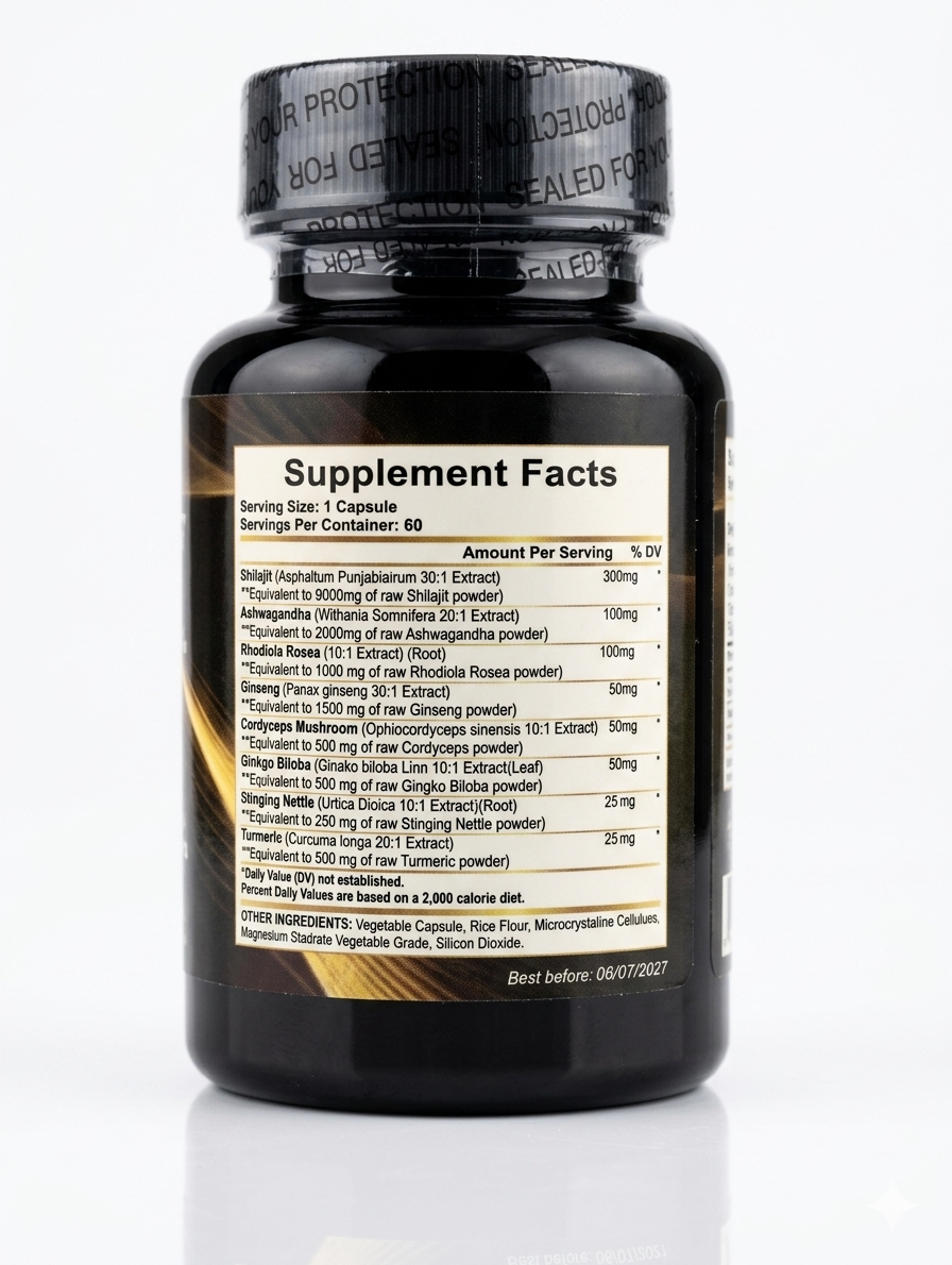 Shilajit 8 en 1 - NutraVitalia 15,250 mg Extra Strength