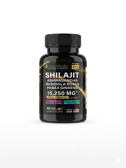 Shilajit 8 en 1 - NutraVitalia 15,250 mg Extra Strength