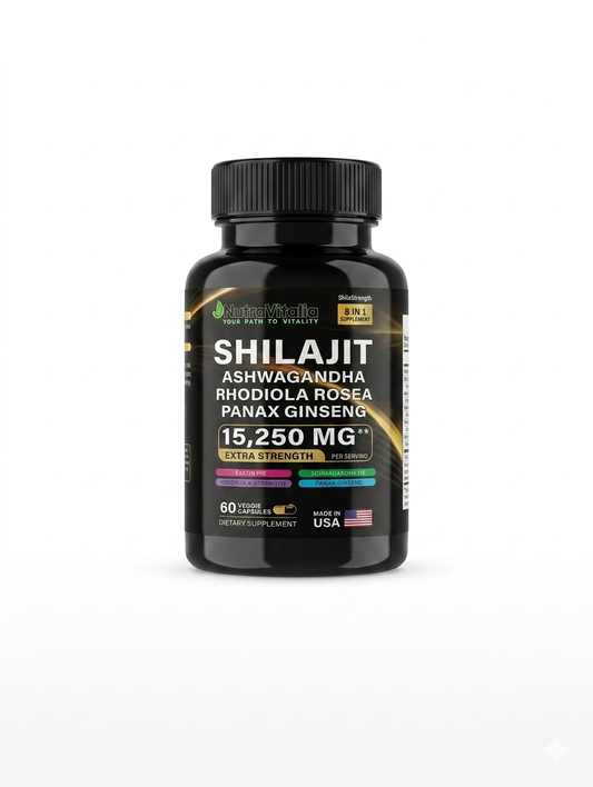 Shilajit 8 en 1 - NutraVitalia 15,250 mg Extra Strength