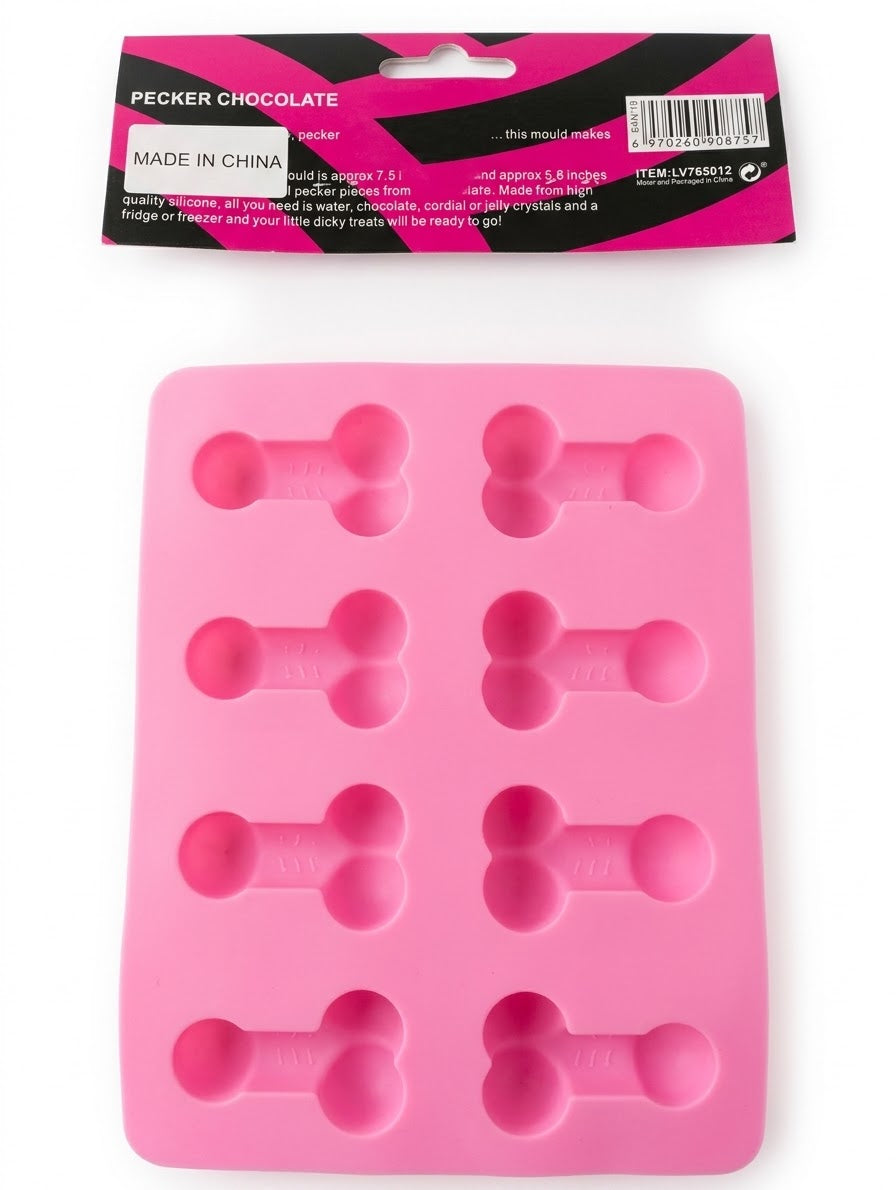 Molde rosa de silicona para chocolate y hielo