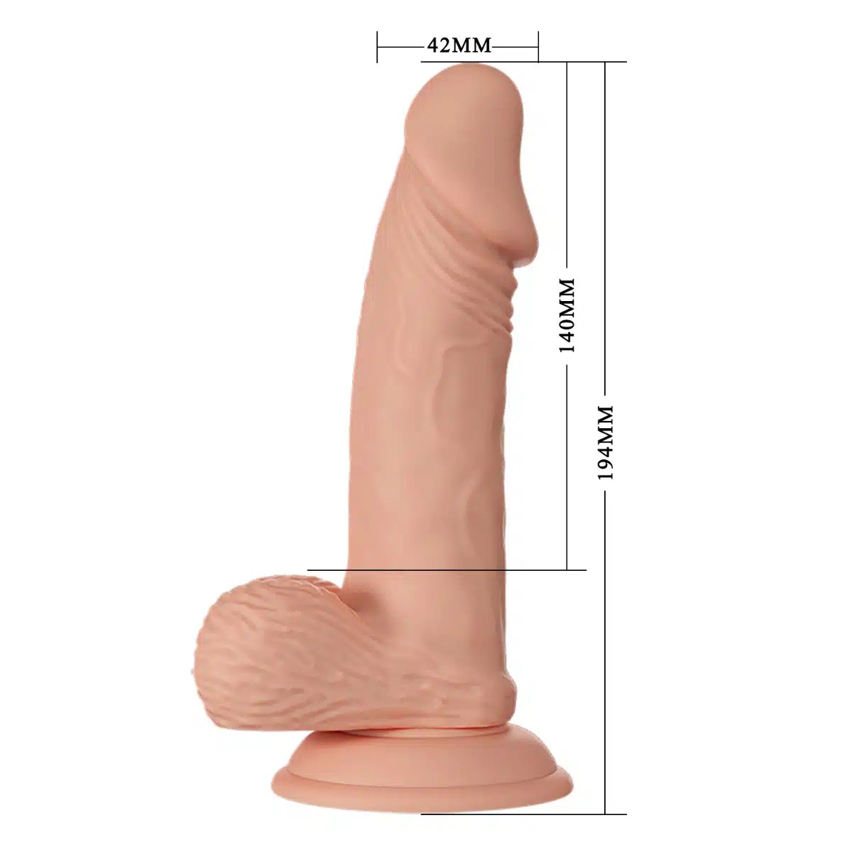 Dildo Realista Zebulon 19 cm con Copa de Succión