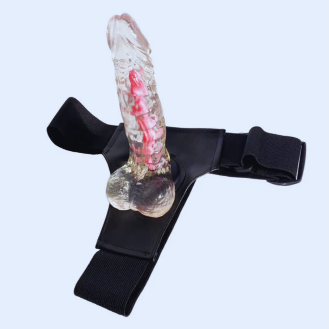 Arnés con Dildo Transparente de Silicona Premium
