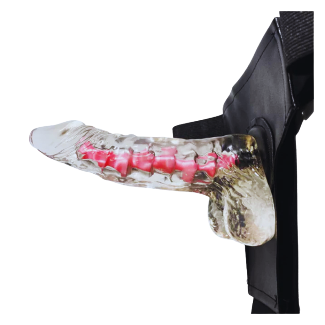 Arnés con Dildo Transparente de Silicona Premium