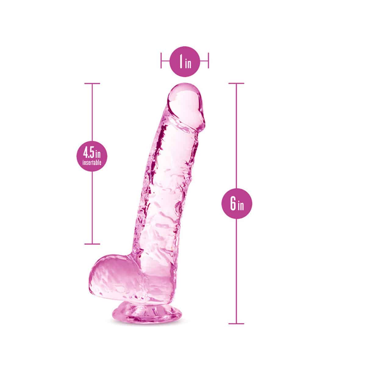 Naturally Yours 6 Inch Crystalline Dildo - Rosa
