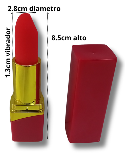 Lápiz Labial Vibrador Discreto Recargable con Carga Magnética