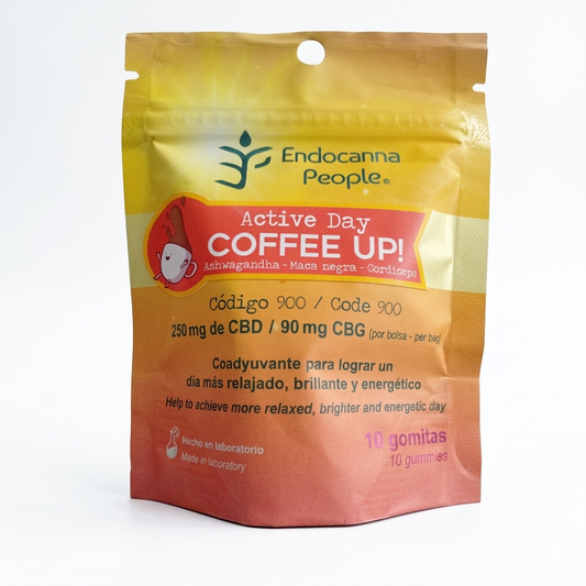 Active Day Coffee Up! - Gomitas con CBD, Ashwagandha, Maca Negra y Cordiceps