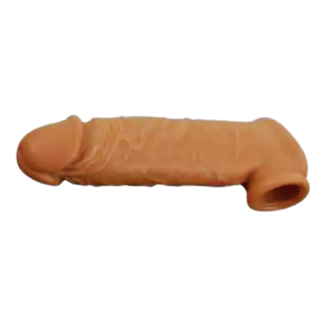 Funda Realista para Pene con Ajuste en Testículos | Silicona Flexible Premium