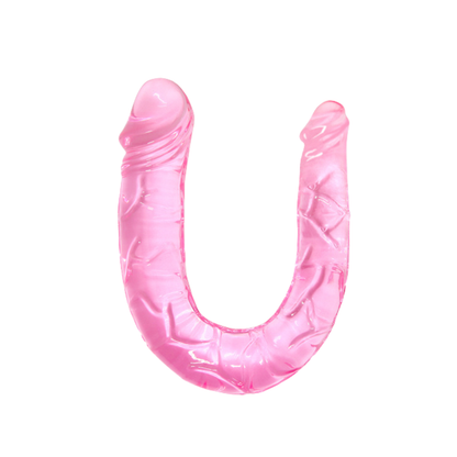 Double Dong - Dildo Doble en Gelatina Rosa
