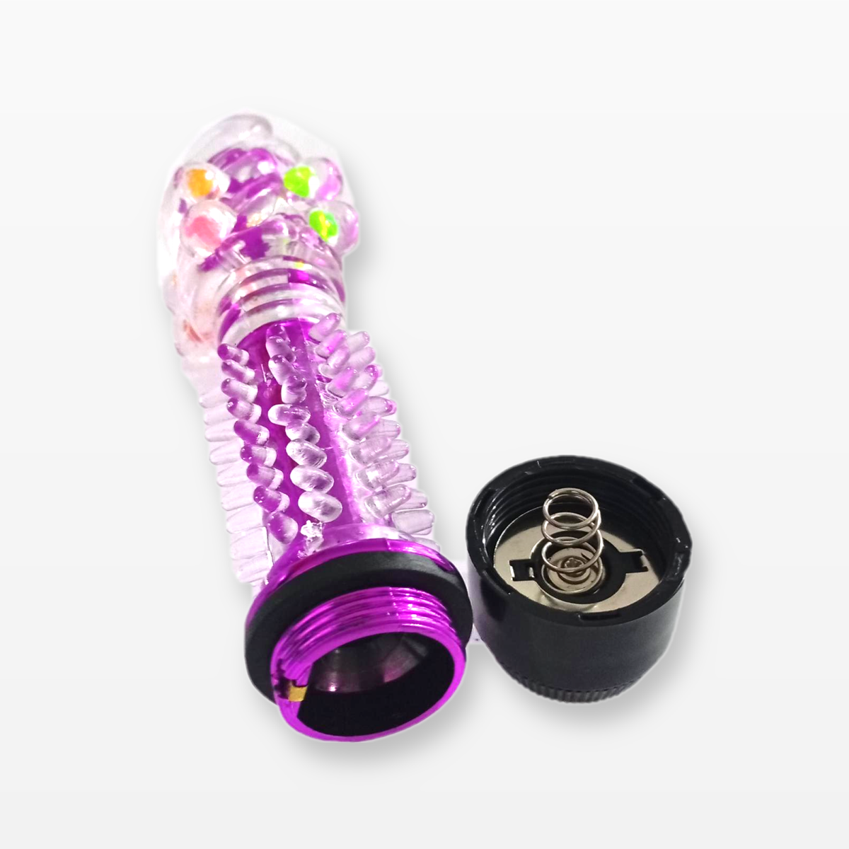 Vibrador Translúcido  con Funda Desmontable y Protuberancias Multicolor