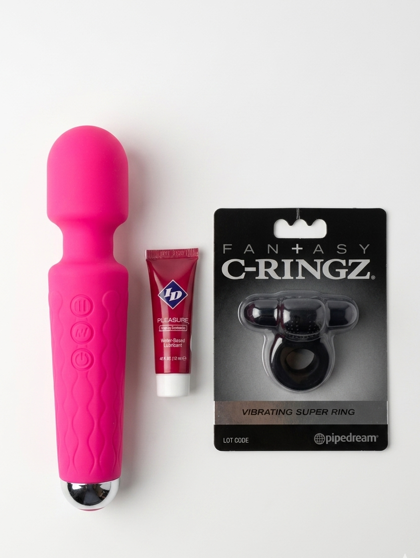 Kit Placer Total: Vibrador Flexible + Anillo Vibrador + Lubricante Estimulante