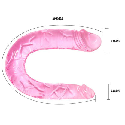 Double Dong - Dildo Doble en Gelatina Rosa