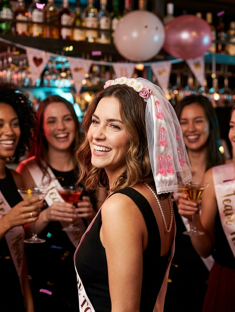 Velo de novia con luces para despedida de soltera