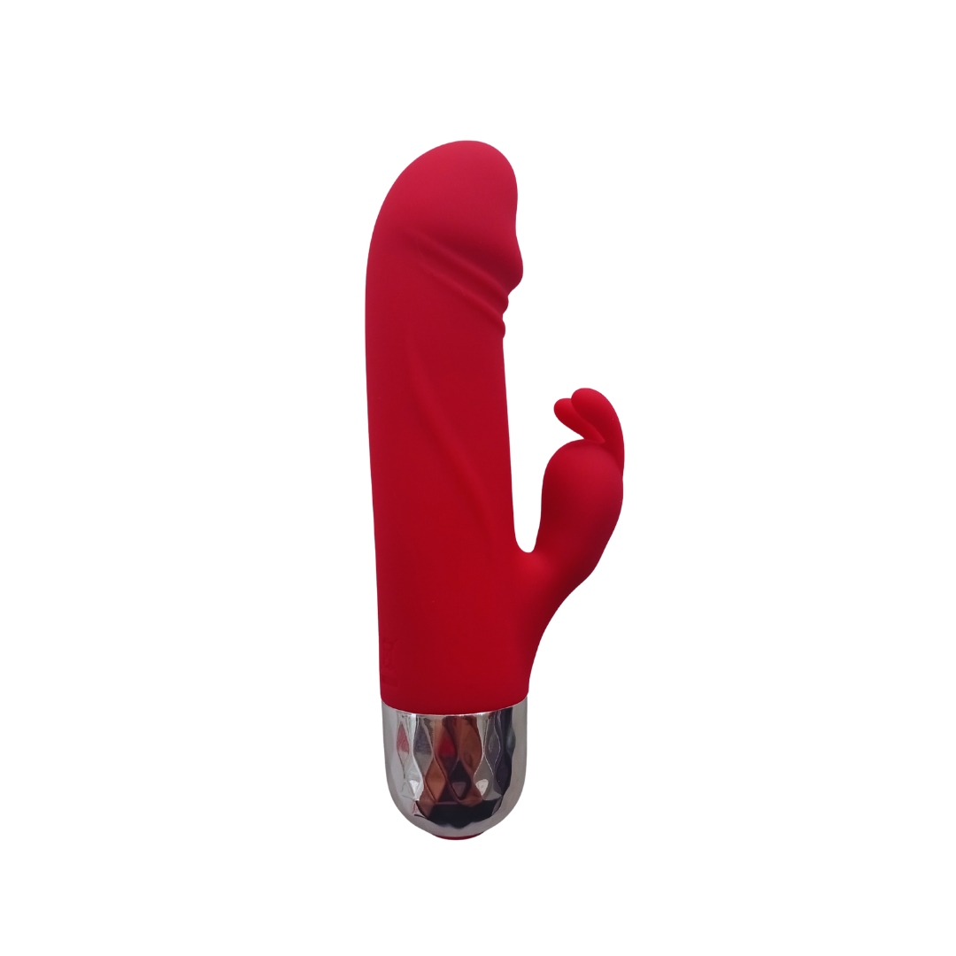 Mini Vibrador Premium de Silicona Medica con Estimulador