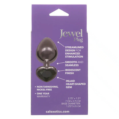 Jewel Plug Black Diamond Heart - Grande