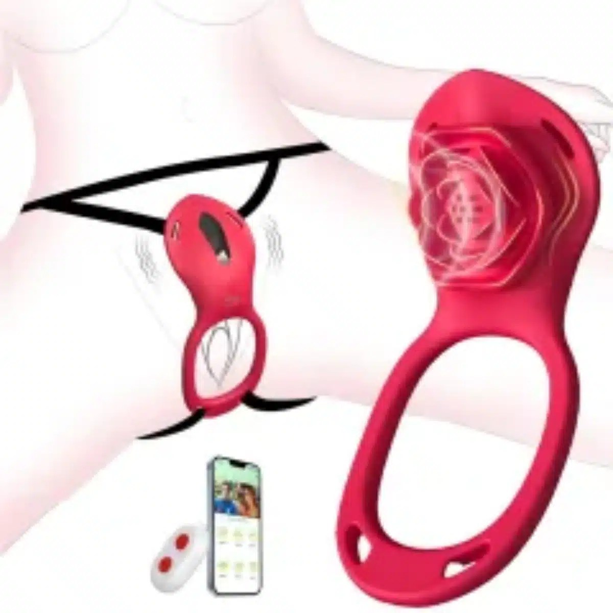 Anillo Vibrador con Control Remoto y App - Diseño Rosa