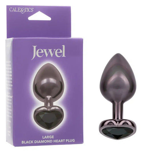Jewel Plug Black Diamond Heart - Grande