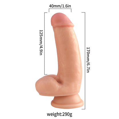 Dildo Realista con Base de Succión 17 cm Silicona