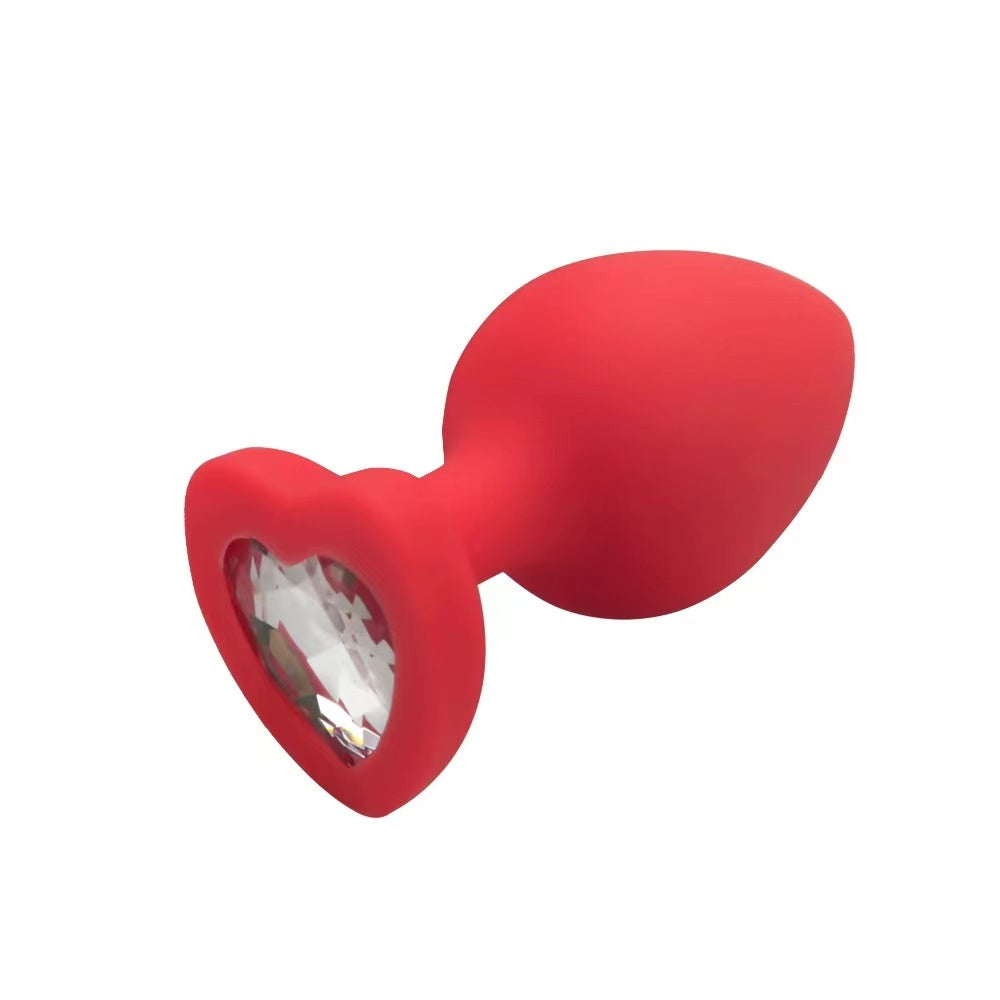 Plug Anal de Silicona con Base de Cristal Talla S