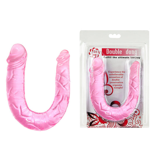 Double Dong - Dildo Doble en Gelatina Rosa