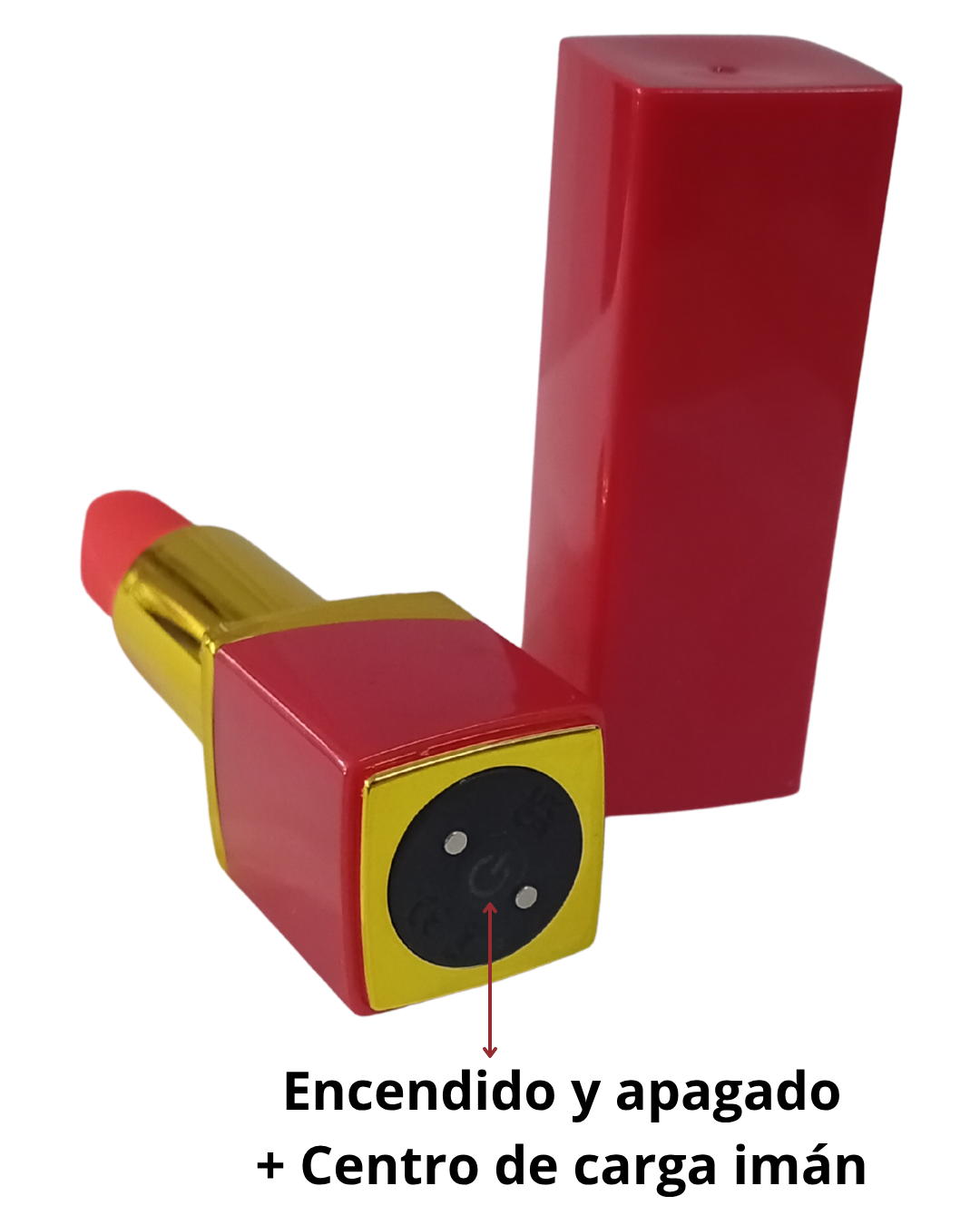 Lápiz Labial Vibrador Discreto Recargable con Carga Magnética