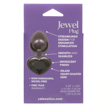 Plug Anal Calexotics Jewel Black Diamond Heart - Small