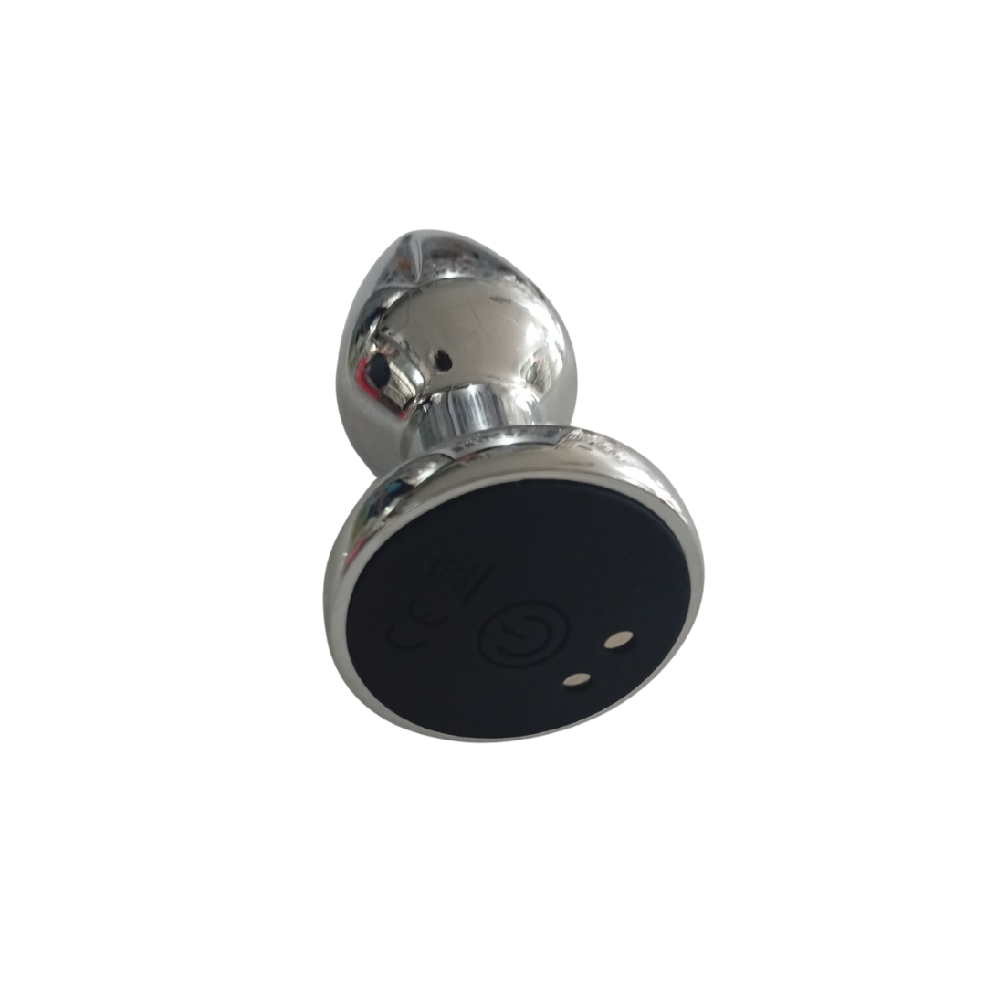 Plug Metálico Vibrador Recargable USB - Talla Chica