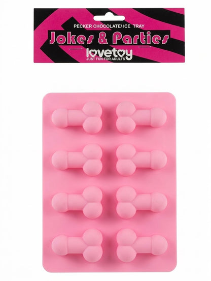 Molde rosa de silicona para chocolate y hielo