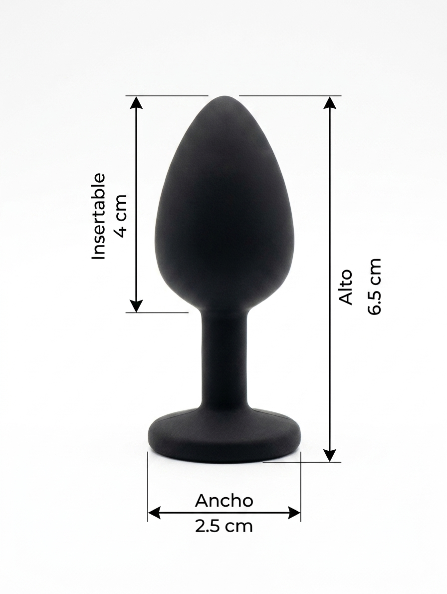 Plug Anal de Silicona Negro Talla S