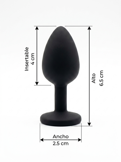 Plug Anal de Silicona Negro Talla S
