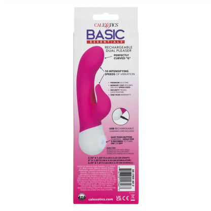 Vibrador Rabbit Recargable CalExotics Basic Essentials Dual Pleaser 17.25 cm