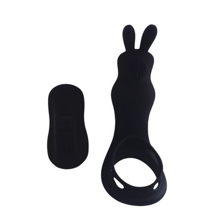 Anillo vibrador recargable Rabbit con control remoto y 10 modos