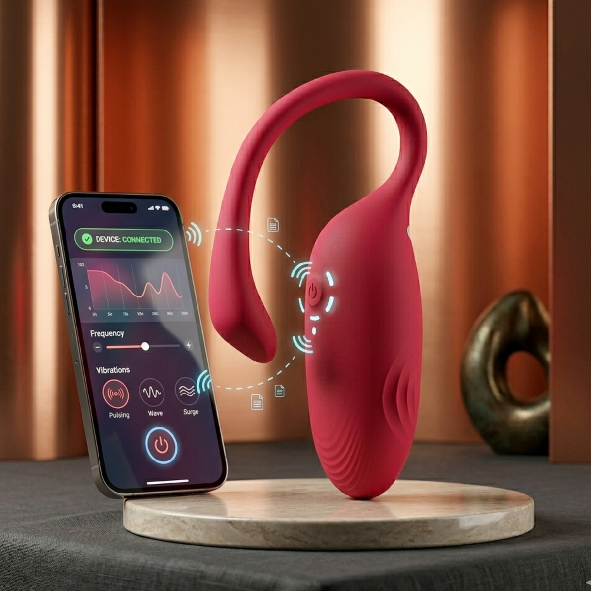 Huevo Vibrador con Asa de Extracción Flexible – Silicona Premium Recargable Manos Libres