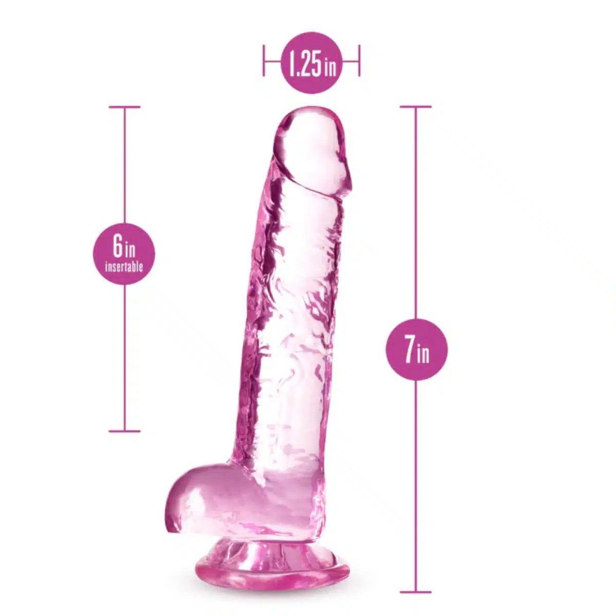 Blush Naturally Yours - Dildo Crystalline 7 Pulgadas Rosa
